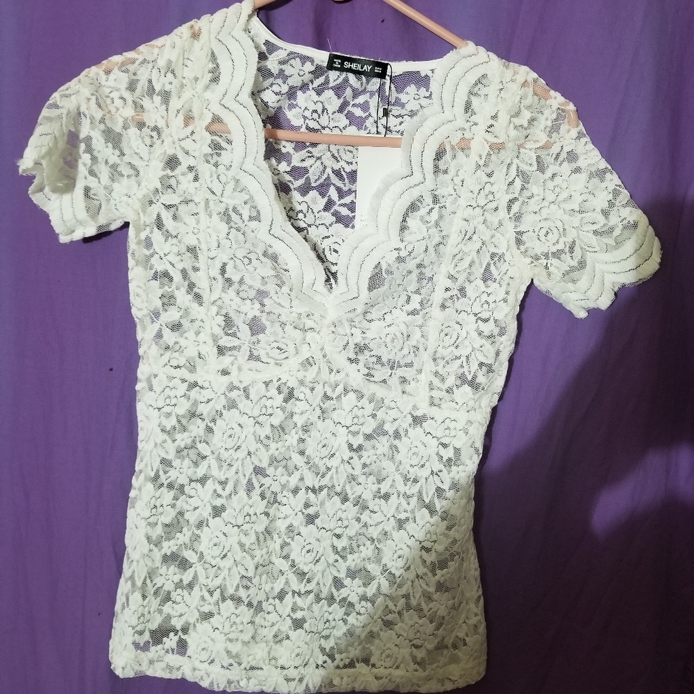 ❤❤White floral see through